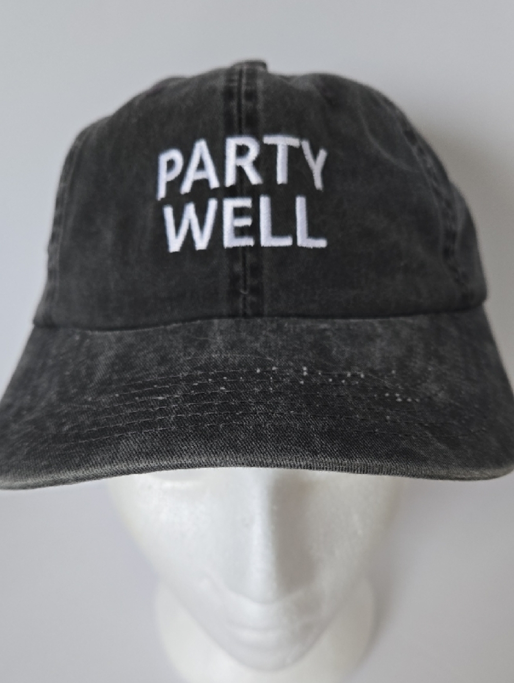 Wynk Party Well Black Baseball Cap 100% Cotton